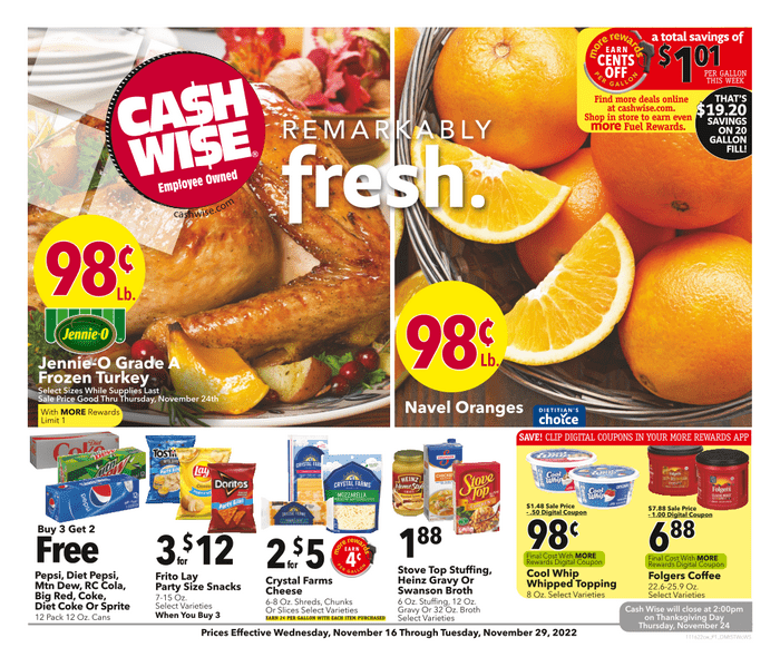 Cash Wise Weekly Ad Nov 16 – Nov 29, 2022