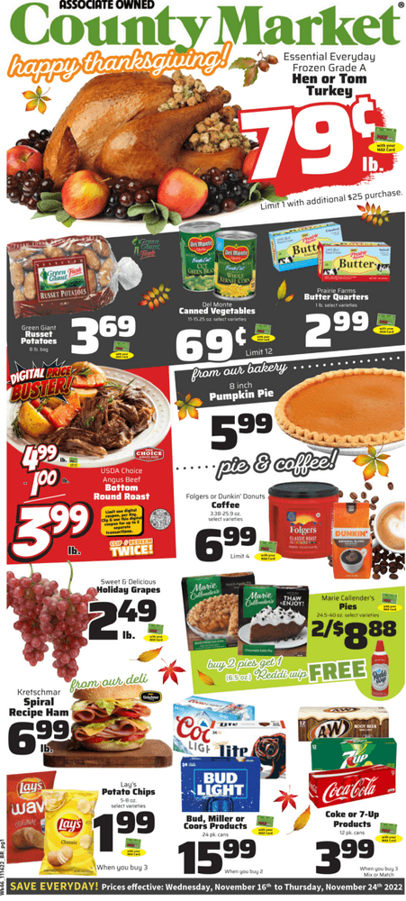 County Market Weekly Ad Nov 16 – Nov 24, 2022 (Thanksgiving Promotion ...