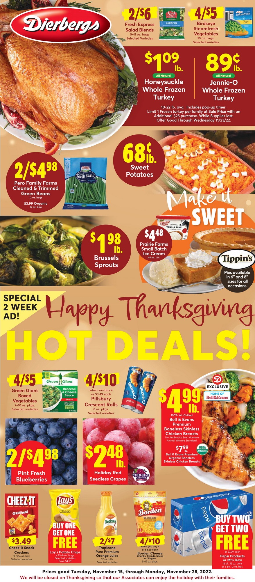 Dierbergs Markets Weekly Ad Nov 15 Nov 28, 2022 (Thanksgiving