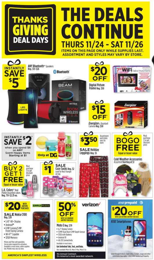 Dollar General Thanksgiving Day Ad Nov 24 Nov 26, 2022