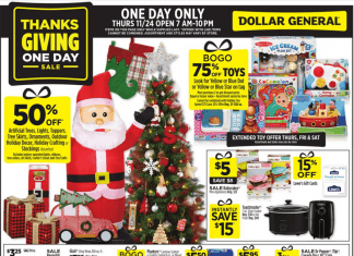 Dollar General Thanksgiving One-Day Ad