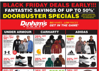Dunham’s Sports Early Black Friday Deals Nov 19 – Nov 23, 2022