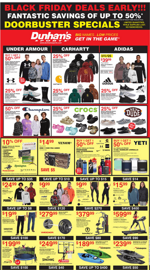 Dunham's Sports Early Black Friday Deals Nov 19 Nov 23, 2022
