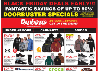 Dunham’s Sports Black Friday Deals Early Nov 18 – Nov 23, 2022