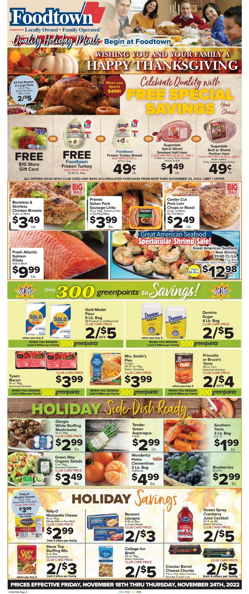 Foodtown Weekly Ad Nov 18 Nov 24, 2022 (Thanksgiving Promotion Included)
