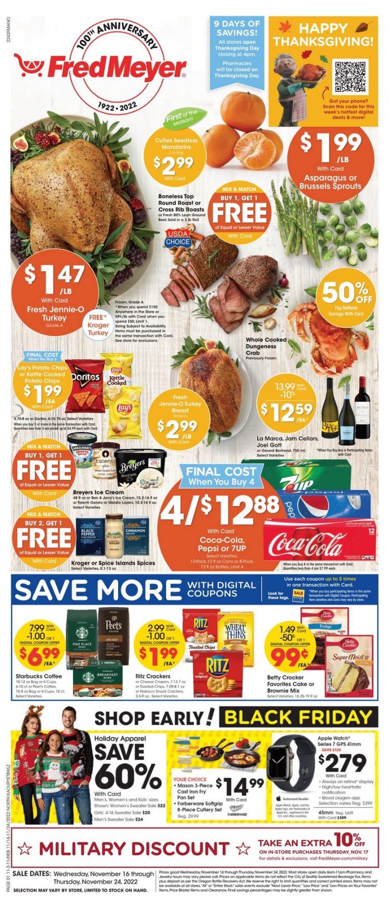 Fred Meyer Weekly Ad Nov 16 Nov 24, 2022 (Thanksgiving Promotion