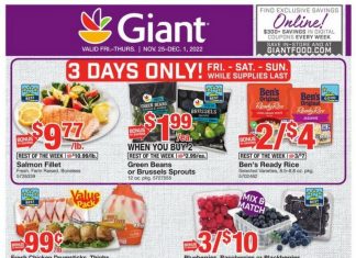 Giant Food Weekly Ad Nov 25 – Dec 01, 2022