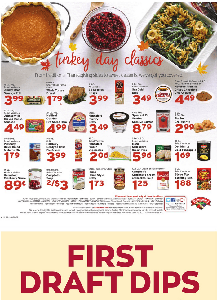 Hannaford Weekly Ad Nov 20 Nov 26, 2022 (Thanksgiving Promotion Included)