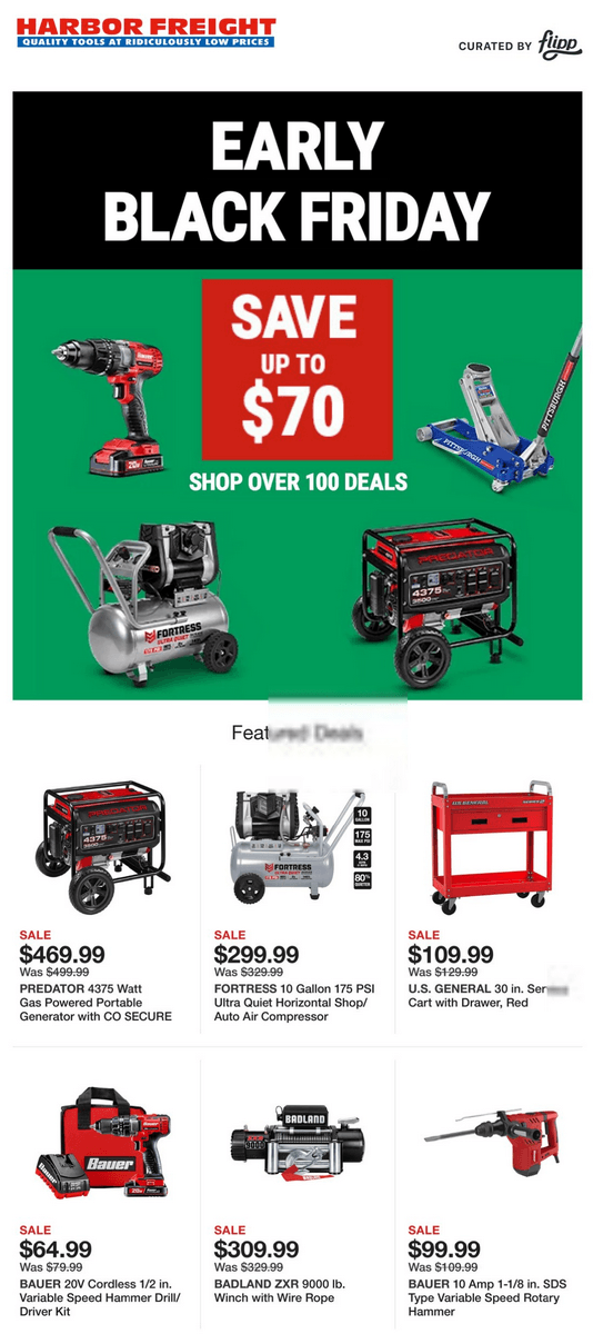 Harbor Freight Early Black Friday Tools Flyer Nov 18 Nov 24, 2022