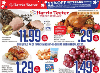 Harris Teeter Weekly Ad Nov 09 – Nov 15, 2022 (Thanksgiving Promotion Included)