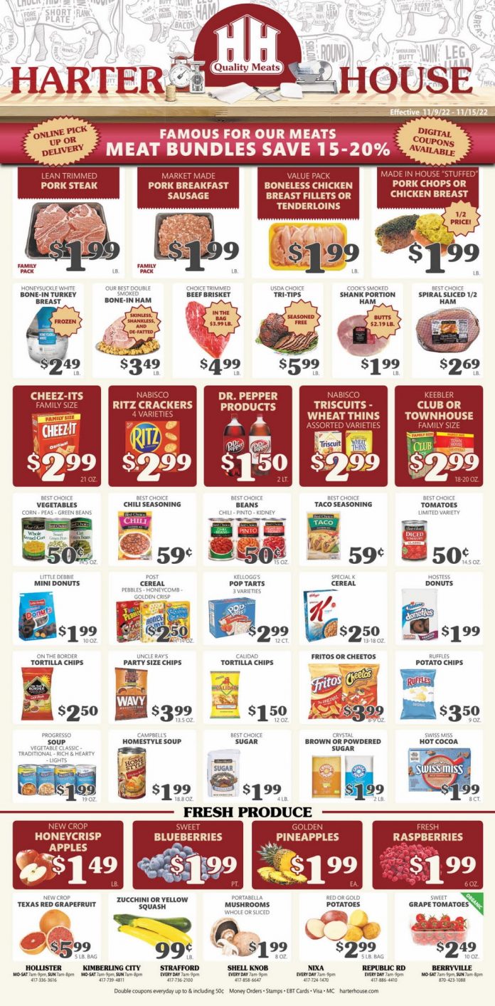 Harter House Weekly Ad Nov 09 Nov 15, 2022