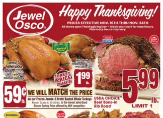 Jewel Osco Weekly Ad Nov 16 – Nov 24, 2022 (Thanksgiving Promotion Included)