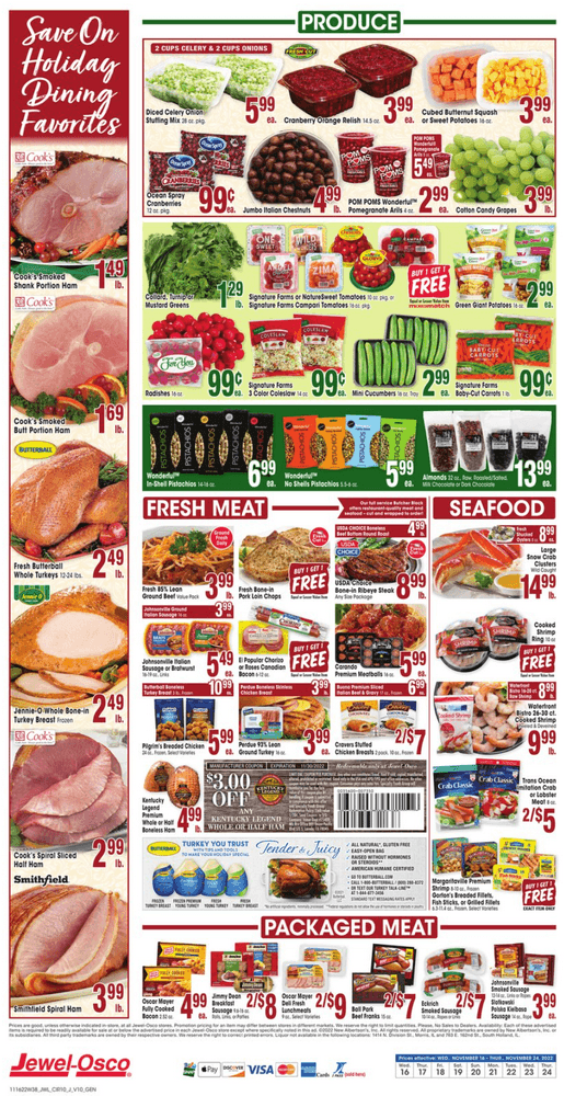 Jewel Osco Weekly Ad Nov 16 Nov 24, 2022 (Thanksgiving Promotion