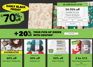 Jo-Ann Black Friday & Christmas Promotion Flyer Sale
