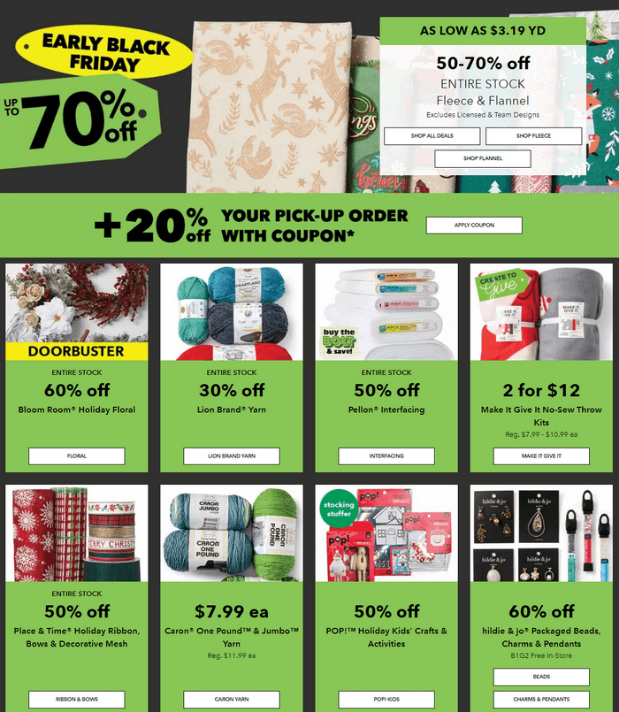 JoAnn Black Friday & Christmas Promotion Flyer Sale