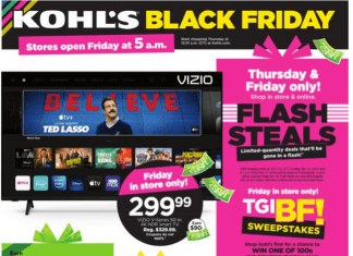 Kohl’s Black Friday Flash Sale Nov 20 – Nov 25, 2022