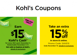 Kohl’s Black Friday Coupon Sale Until Nov 10, 2022