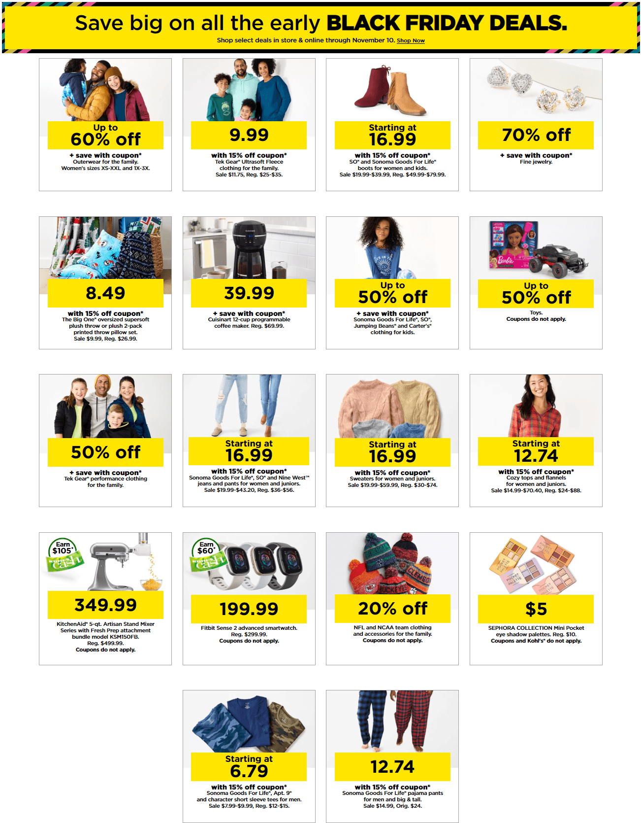 Kohl's Black Friday Coupon Sale Until Nov 10, 2022