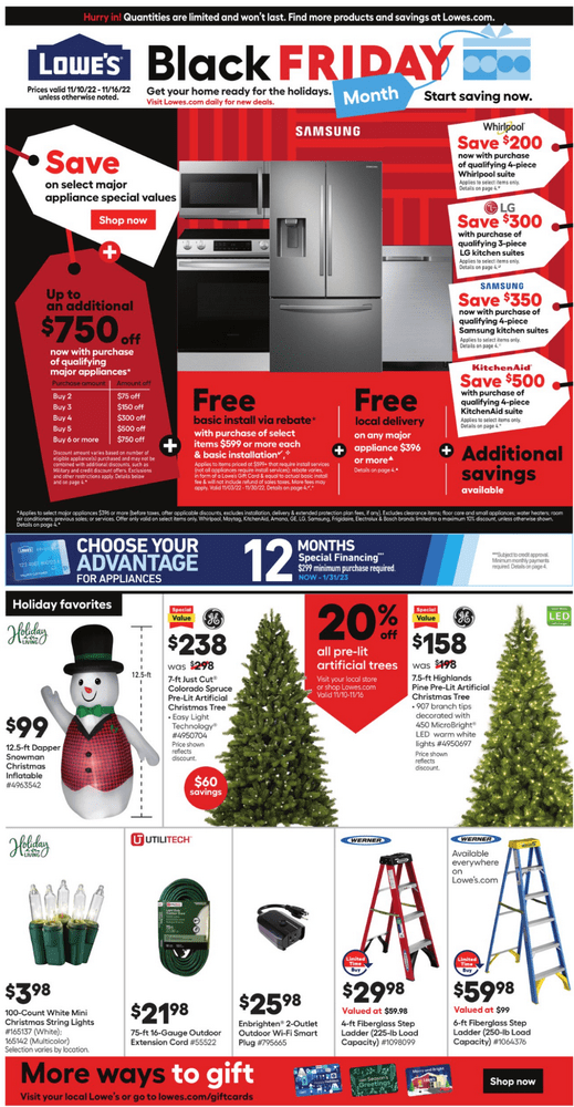 Lowe's Weekly Ad Nov 10 Nov 16, 2022 (Black Friday Promotion Included)