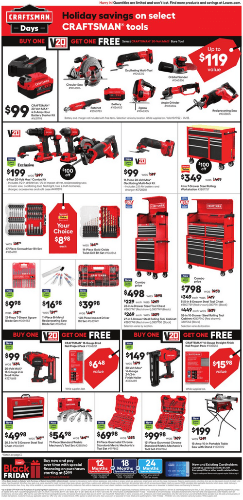 Lowe's Black Friday Ad Nov 24 Nov 30, 2022