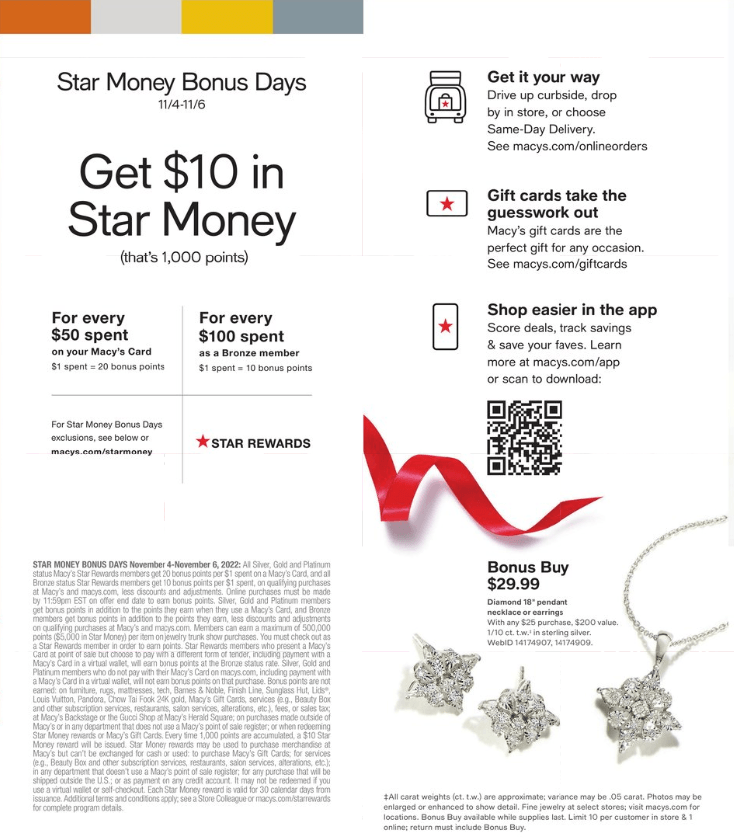 Macy's Star Money Bonus Day Sale Nov 04 Nov 06, 2022