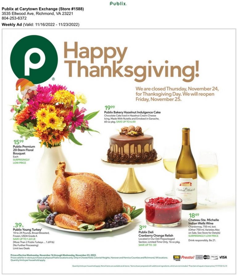 Publix Weekly Ad Nov 16 Nov 23, 2022 (Thanksgiving Promotion Included)