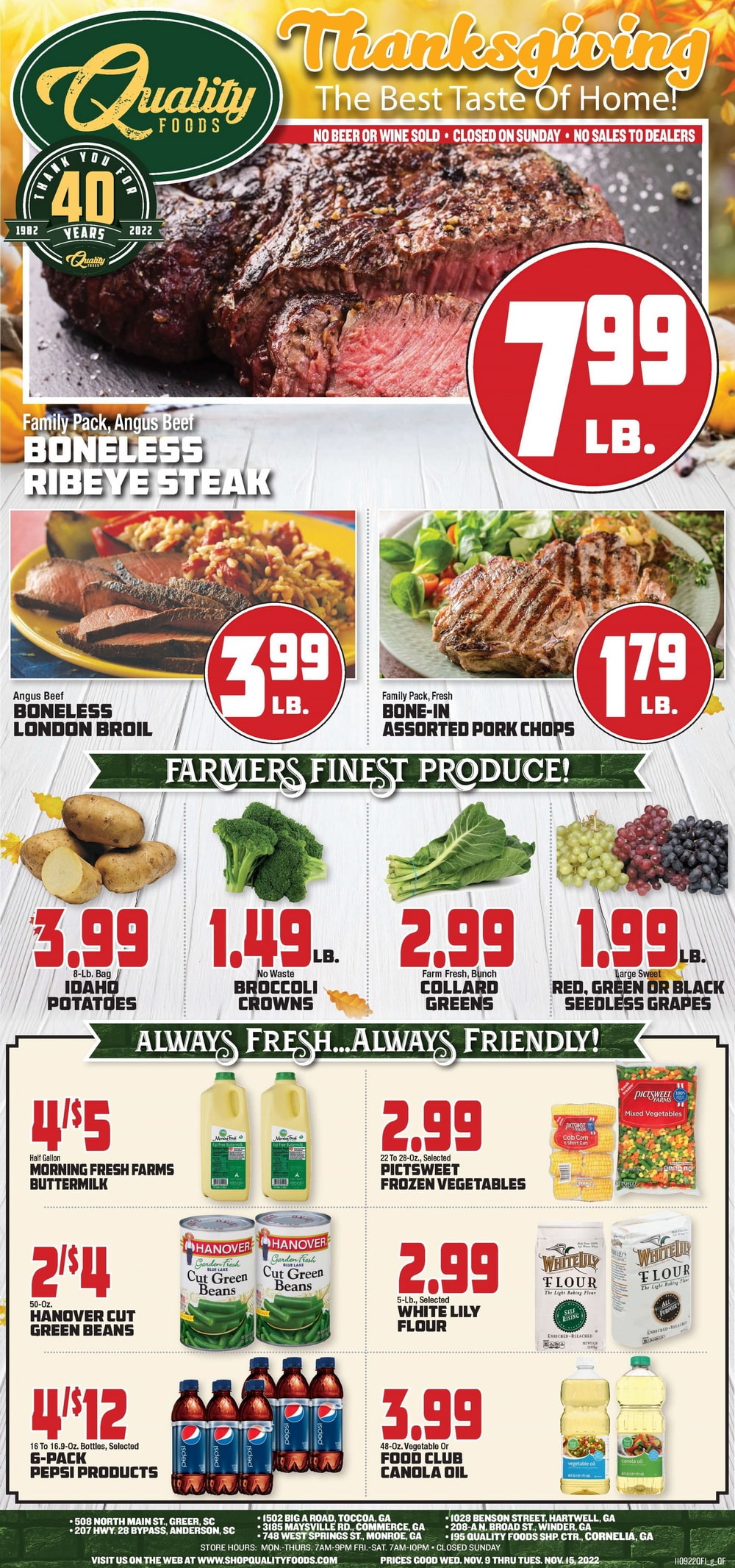 Quality Foods Weekly Ad Nov 09 Nov 15, 2022