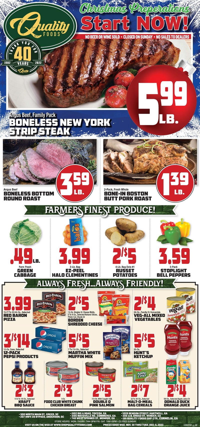 Quality Foods Weekly Ad Nov 30 Dec 06, 2022