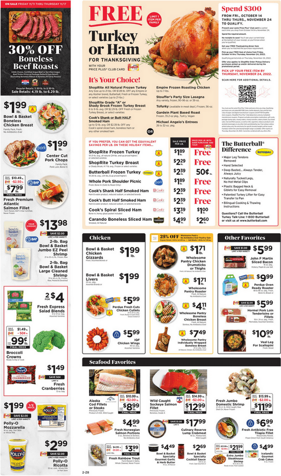 ShopRite Weekly Ad Nov 11 Nov 17, 2022 (Thanksgiving Promotion Included)