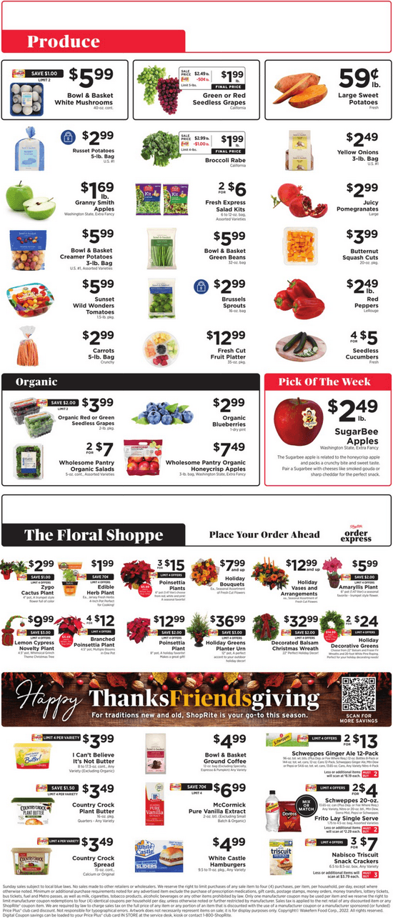 ShopRite Weekly Ad Nov 18 Nov 24, 2022 (Thanksgiving Promotion Included)