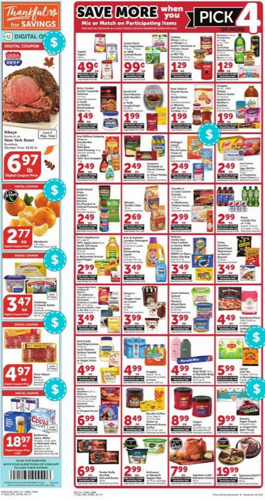 Vons Weekly Ad Nov 16 Nov 24, 2022 (Thanksgiving Promotion Included)