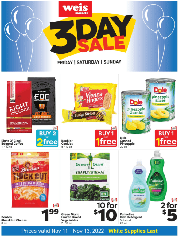 Weis Markets Three Day Ad Nov 11 Nov 13, 2022