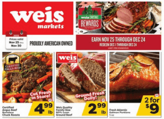 Weis Markets Weekly Sale Nov 25 – Nov 30, 2022