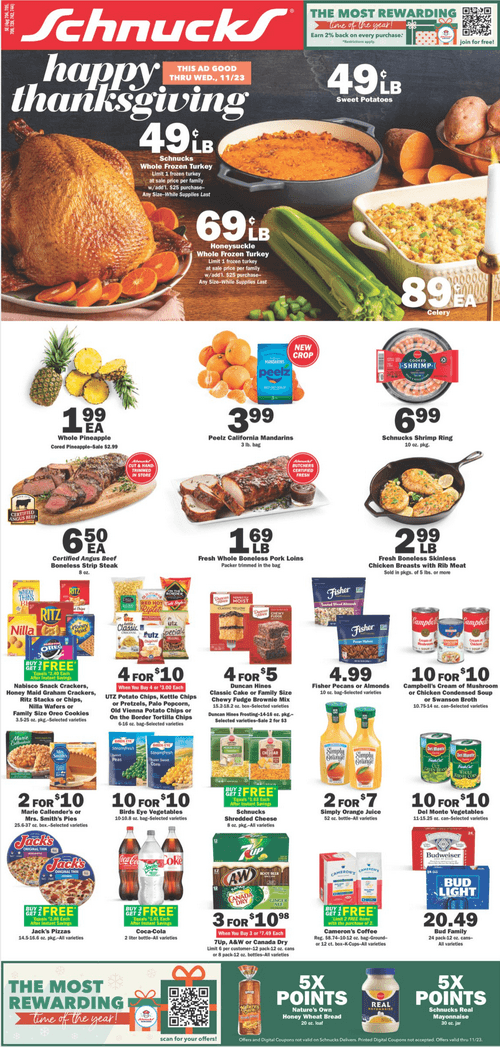 Schnucks Weekly Ad Nov 16 Nov 23, 2022 (Thanksgiving Promotion Included)