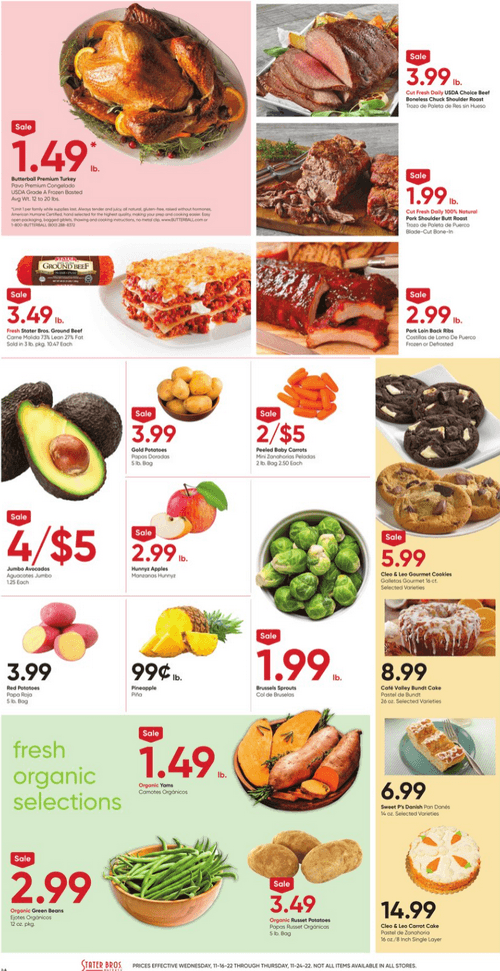 Stater Bros Weekly Ad Nov 16 Nov 24, 2022 (Thanksgiving Promotion