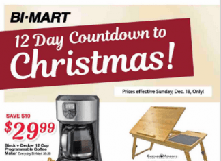 Bi Mart 12-Day Count Down to Christmas Ad Dec 18, 2022