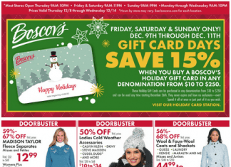 Boscov’s Gift Card Days Ad Dec 08 – Dec 14, 2022 (Christmas Sale Included)