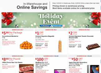 Costco Holiday Event In-Warehouse and Online Savings Dec 12 – Dec 25, 2022