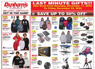 Dunham’s Sports Weekly Ad Dec 17 – Dec 23, 2022