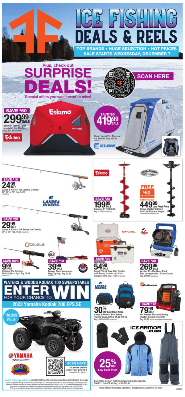 Fleet Farm Ice Fishing Event Ad Dec 07 Dec 24, 2022