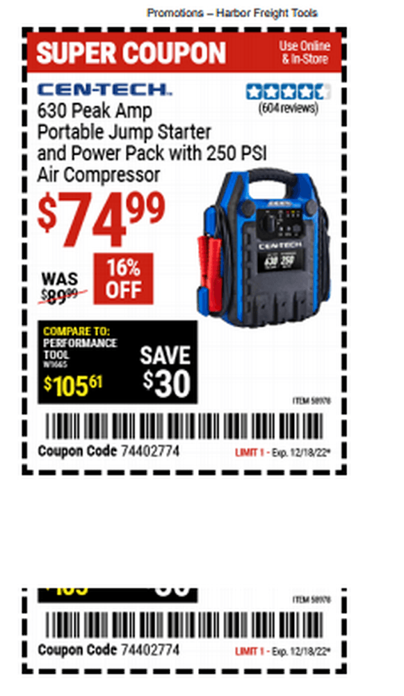 Harbor Freight ThreeDay Coupon Ad Dec 16 Dec 18, 2022