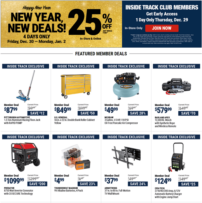 Harbor Freight New Year Ad Dec 30, 2022 Jan 02, 2023