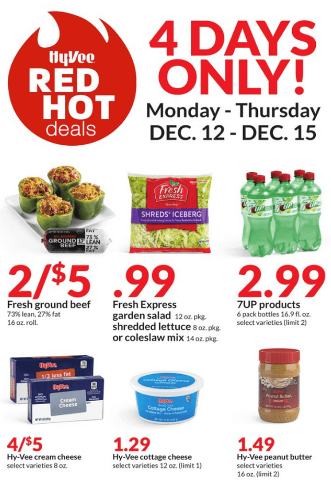 HyVee Red Hot Deals 4Day Sale Dec 12 Dec 15, 2022