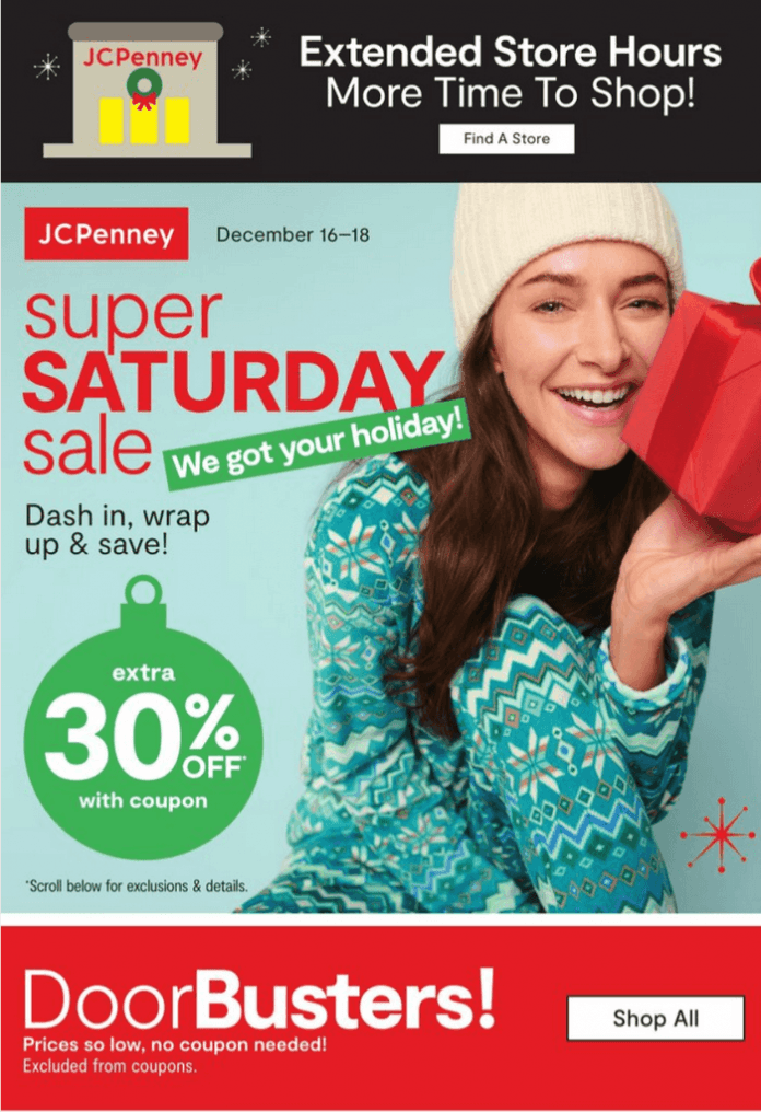 JCPenny Super Saturday Ad Dec 16 Dec 18, 2022