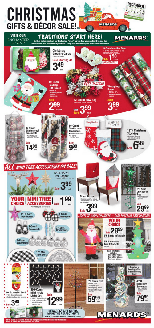 Menards Christmas Gift Ad Dec 02 Dec 11, 2022