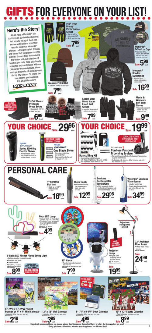 Menards Christmas Gift Ad Dec 02 Dec 11, 2022