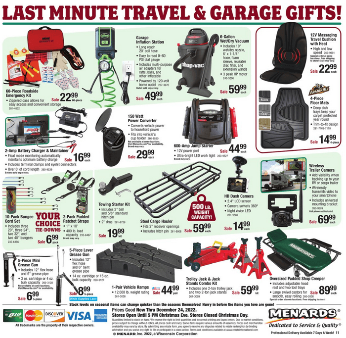 Menards LastMinute Gift Sale Dec 16 Dec 24, 2022