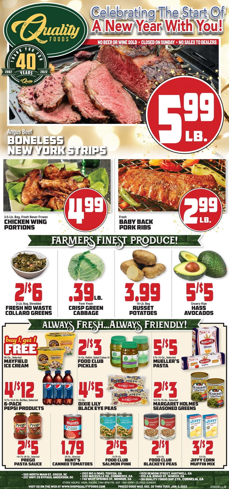 Quality Foods Weekly Ad Dec 28, 2022 Jan 03, 2023 (New Year Promotion