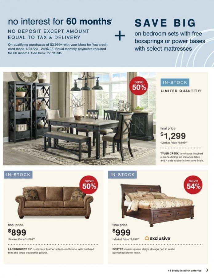 Ashley Furniture HomeStore Presidents' Day Ad Jan 31 Feb 20, 2023