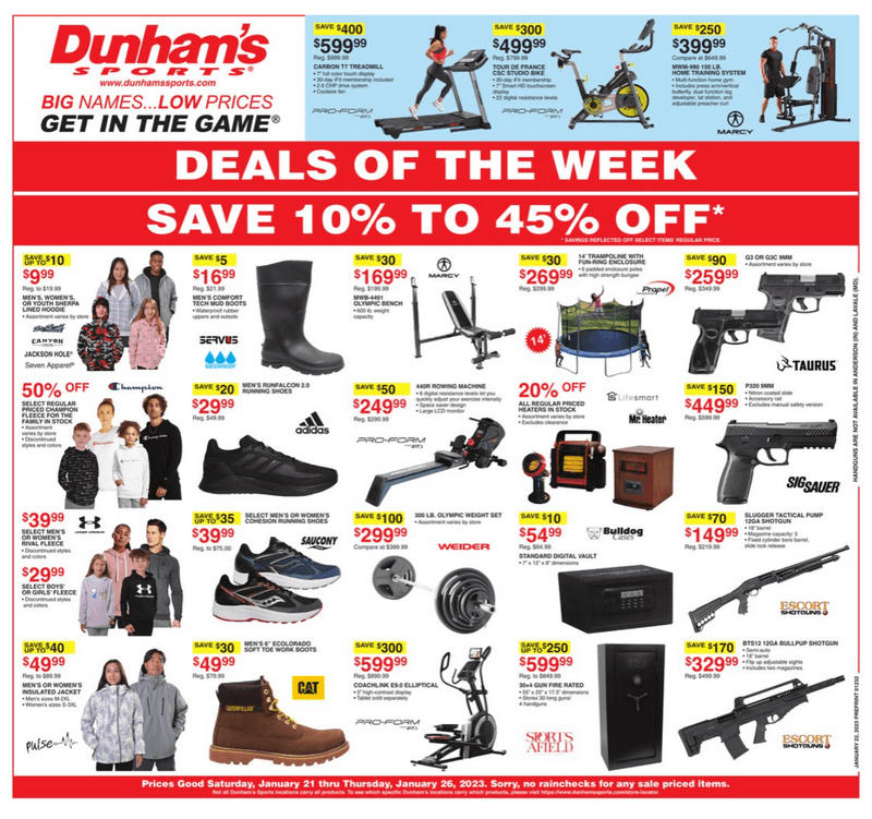 Dunham's Sports Weekly Ad Jan 21 Jan 26, 2023